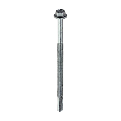 5.5x100 Hex Metal to Heavy Section Steel S/D Exterior Screw Steel/Silver Pack 100