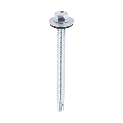 5.5x70 Hex Metal to Light Section Steel S/D Screw/Washer Zinc Pack 100