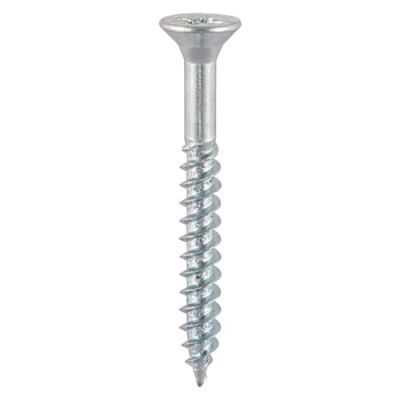 No10x3 Pozi Countersunk Twin Threaded Woodscrew Zinc Plated Pack 200