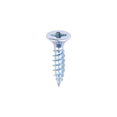 No12x1 Pozi Countersunk Twin Threaded Woodscrew Zinc Plated Pack 200