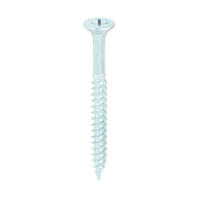 No8x13/4 Pozi Countersunk Twin Threaded Woodscrew Zinc Plated Pack 200