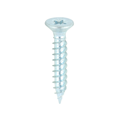 No8x1 Pozi Countersunk Twin Threaded Woodscrew Zinc Plated Pack 200