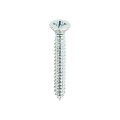 No8x11/4 Pozi Countersunk Ab Point Self Tapping Screw DIN 7982CZ Zinc Plated Pack 200