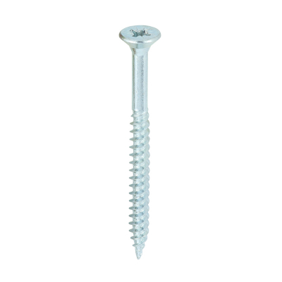 No8x2 Pozi Countersunk Twin Threaded Woodscrew Zinc Plated Pack 200