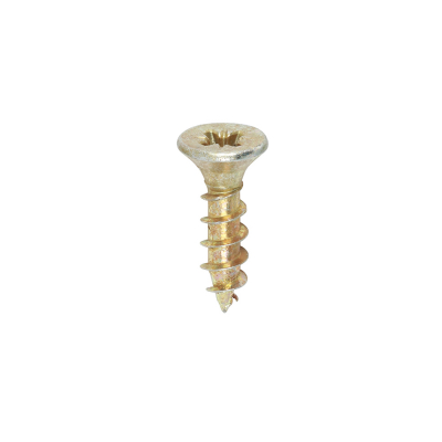 3x12 Pozi Countersunk Chipboard Screw Zinc & Yellow Plated Timco Solo Range Pack 200