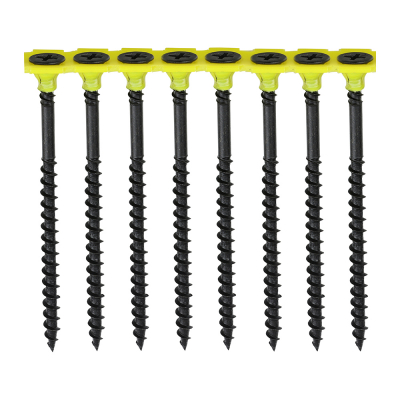 3.5x38 Collated Coarse Phillips Bugle Drywall Screw Black Pack 1000