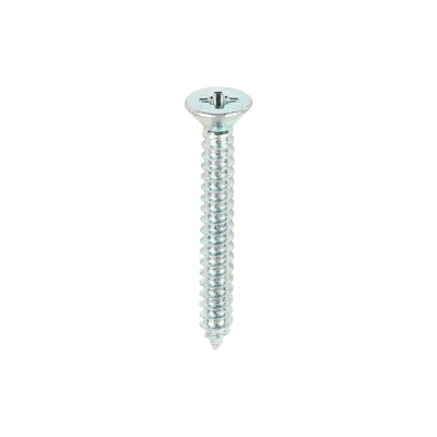 No10x11/2 Pozi Countersunk Ab Point Self Tapping Screw DIN 7982CZ Zinc Plated Pack 100