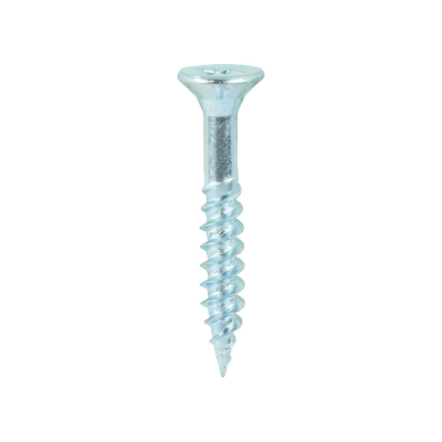 No12x11/2 Pozi Countersunk Twin Threaded Woodscrew Zinc Plated Pack 200