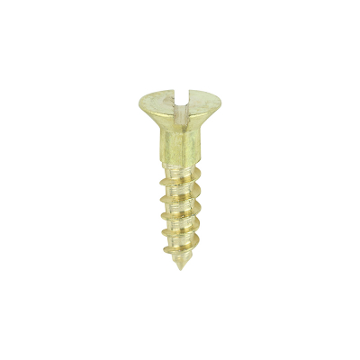 No4x1/2 Slotted Countersunk Woodscrew Brass Pack 200