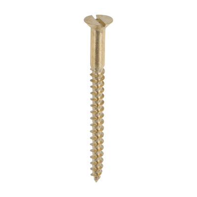 No8x2 Slotted Countersunk Woodscrew Brass Pack 200
