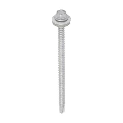 5.5x100 Hex Metal to Light Section S/D Exterior Screw/Washer Steel/Silver Pack 100