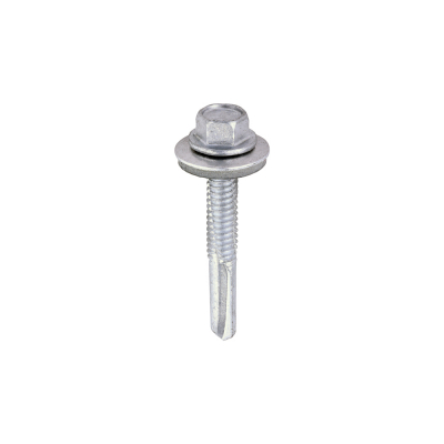 5.5x38 Hex Metal to Heavy Section Steel S/D Exterior Screw/Washer Steel/Silver Pack 100
