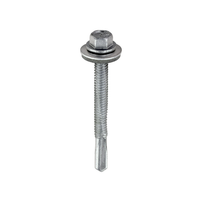 5.5x55 Hex Metal to Heavy Section Steel S/D Exterior Screw/Washer Steel/Silver Pack 100