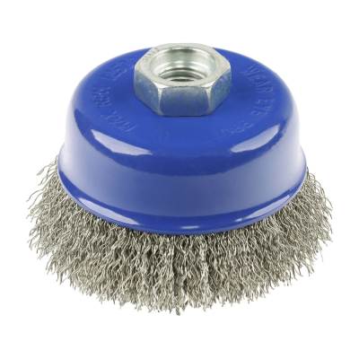 75mm (M14x0.5) Angle Grinder Crimped Stainless Steel Wire Cup Brush