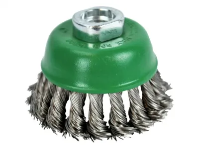 65mm (M14x0.5) Angle Grinder Twisted Knot Stainless Steel Wire Cup Brush