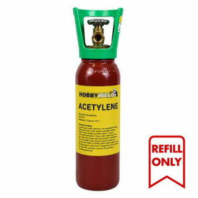 Hobbyweld Acetylene Original (Small) Cylinder UN 1001 Class 2.1 Refill