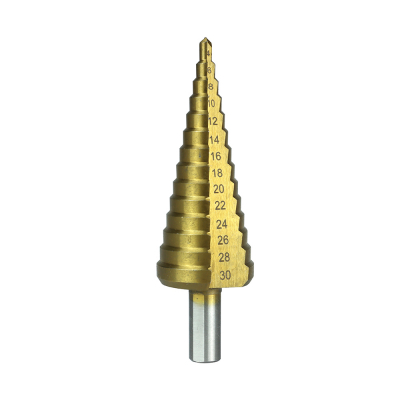 4,6,8,10,12,14,16,18,20,22,24,26,28,30 TiN Coated HSS Step Drill