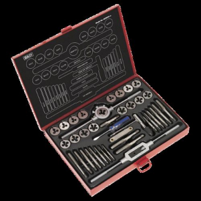 Tap & Die 40Pc Metric Set Split Dies Sealey