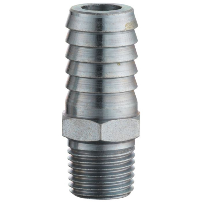 Male Hose Tail Connector, Male Thread BSP Tapered 1/4, HoseTail 12.7mm (1/2) i/d Hose