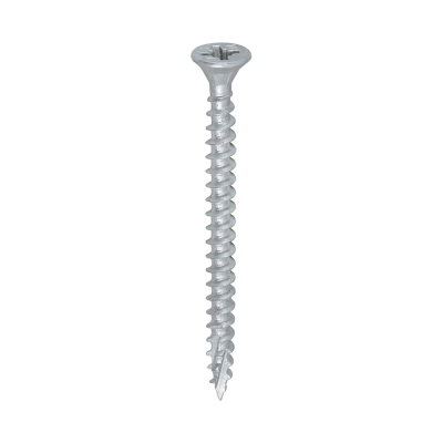 4.0x50 Pozi Countersunk External Multi Purpose Silver Screw Timco C2 Range Pack 200