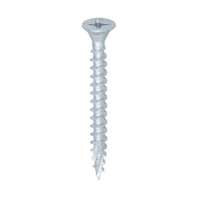 5.0x50 Pozi Countersunk External Multi Purpose Silver Screw Timco C2 Range Pack 200
