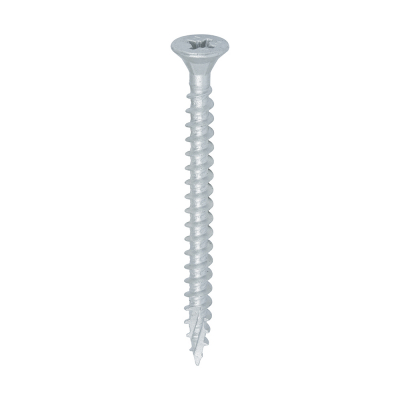 5.0x60 Pozi Countersunk External Multi Purpose Silver Screw Timco C2 Range Pack 200