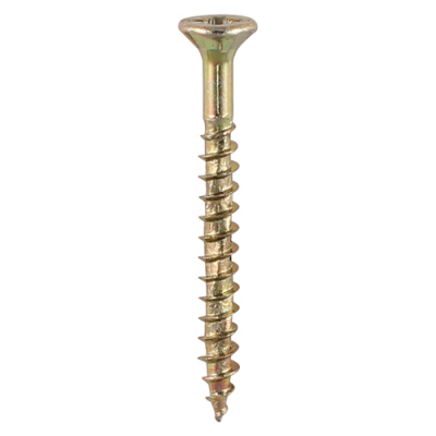 3.5x12 Pozi Countersunk Multi Purpose Screw Zinc & Yellow Plated Timco Velocity Range Pack 200