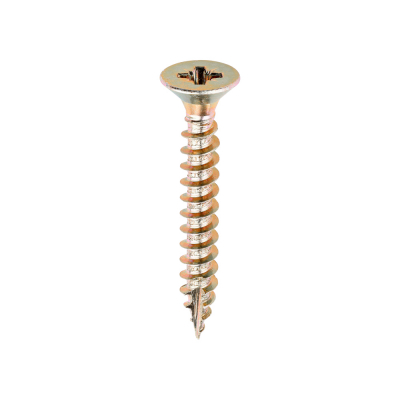 6.0x45 Pozi Countersunk Multi Purpose Screw Zinc & Yellow Plated Timco Classic Range Pack 200