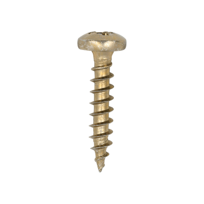 4.0x20 Pozi Pan Multi Purpose Screw Zinc & Yellow Plated Timco Classic Range Pack 200