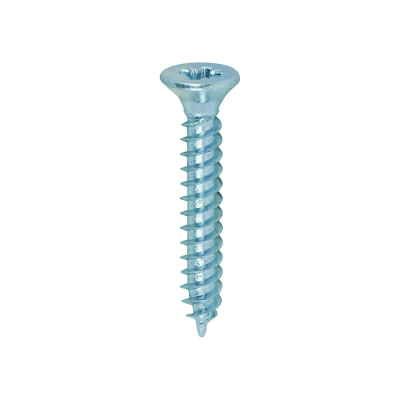 No4x3/4 Pozi Countersunk Twin Threaded Woodscrew Zinc Plated Pack 200
