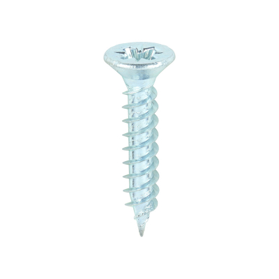 No6x3/4 Pozi Countersunk Twin Threaded Woodscrew Zinc Plated Pack 200