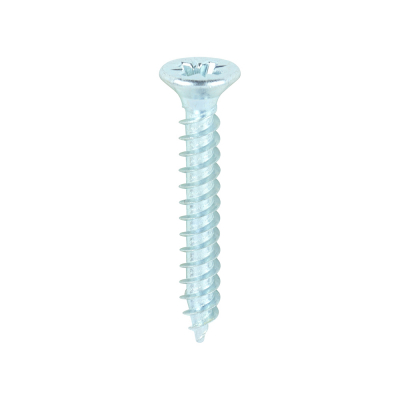 No6x1 Pozi Countersunk Twin Threaded Woodscrew Zinc Plated Pack 200