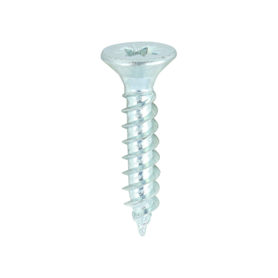 No7x3/4 Pozi Countersunk Twin Threaded Woodscrew Zinc Plated Pack 200