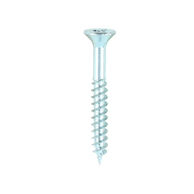 No7x11/4 Pozi Countersunk Twin Threaded Woodscrew Zinc Plated Pack 200