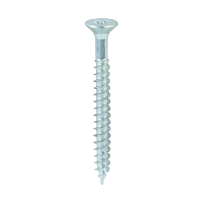 No7x11/2 Pozi Countersunk Twin Threaded Woodscrew Zinc Plated Pack 200