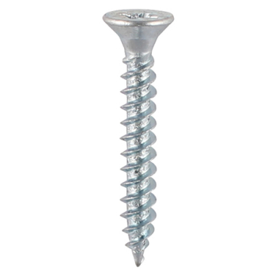 No8x1/2 Pozi Countersunk Twin Threaded Woodscrew Zinc Plated Pack 200