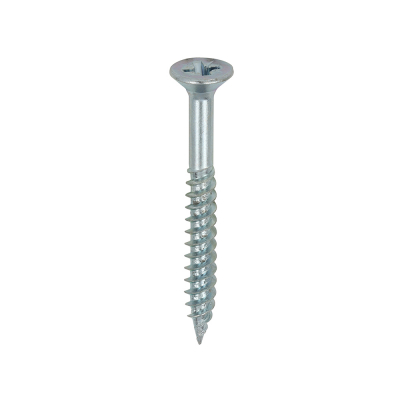 No8x11/2 Pozi Countersunk Twin Threaded Woodscrew Zinc Plated Pack 200