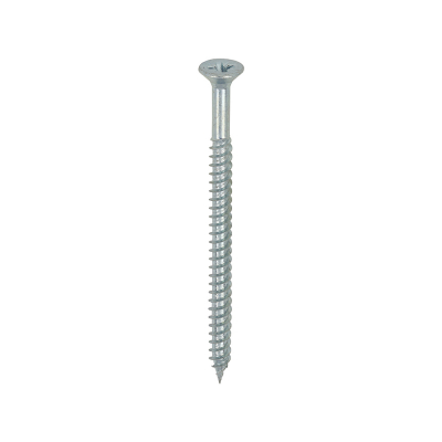 No8x21/2 Pozi Countersunk Twin Threaded Woodscrew Zinc Plated Pack 200