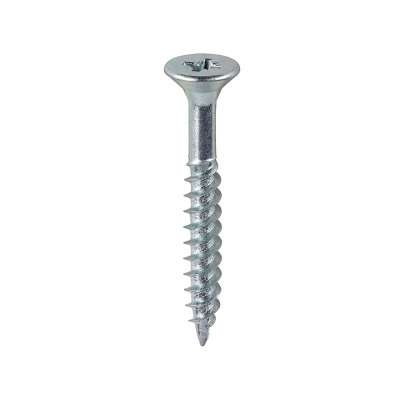 No10x11/2 Pozi Countersunk Twin Threaded Woodscrew Zinc Plated Pack 200