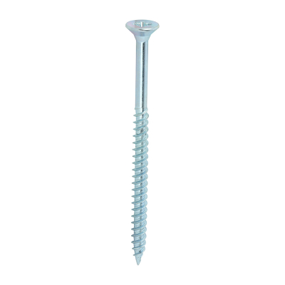 No10x3 Pozi Countersunk Twin Threaded Woodscrew Zinc Plated Pack 100