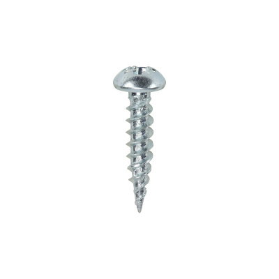 No6x5/8 Pozi Round Twin Threaded Woodscrew Zinc Plated Pack 200