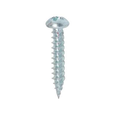 No8x1 Pozi Round Twin Threaded Woodscrew Zinc Plated Pack 200