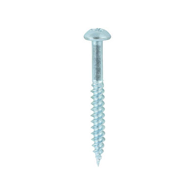 No8x11/2 Pozi Round Twin Threaded Woodscrew Zinc Plated Pack 200