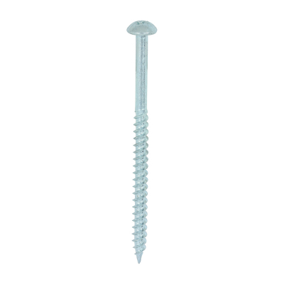 No10x3 Pozi Round Twin Threaded Woodscrew Zinc Plated Pack 200