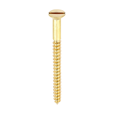 No10x21/2 Slotted Countersunk Woodscrew Brass Pack 100