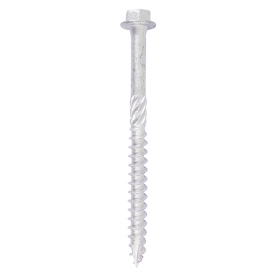 6.0x60 Hex Countersunk Timber Screw Silver Pack 10
