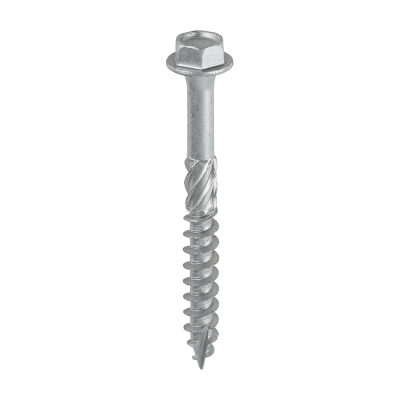 8.0x75 Hex Countersunk Timber Screw Silver Pack 10