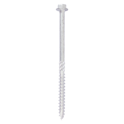 8.0x150 Hex Countersunk Timber Screw Silver Pack 10