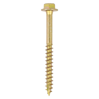 8.0x60 Advanced Flanged Coachscrew DIN 571 Zinc & Yellow Plated Pack 50
