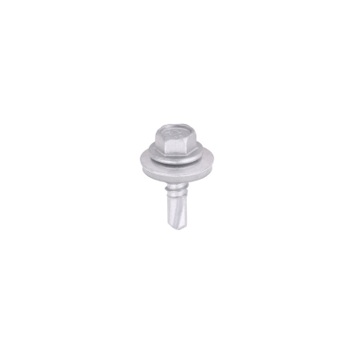 5.5x19 Hex Metal to Light Section Steel S/D Exterior Screw/Washer Steel/Silver Pack 100